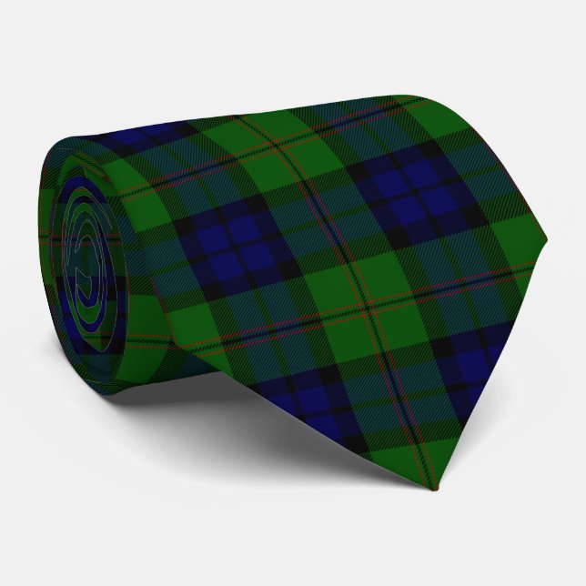 Dundas Tartan Blau kariert Krawatte (Gerollt)