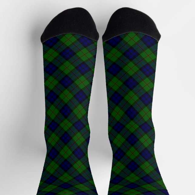 Dundas tartan blue green plaid socken (Oben)