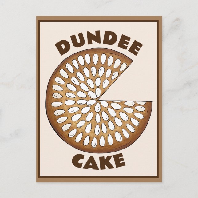 Dundee Cake Scotland Scottish Food Fruchtkuchen Postkarte (Vorderseite)