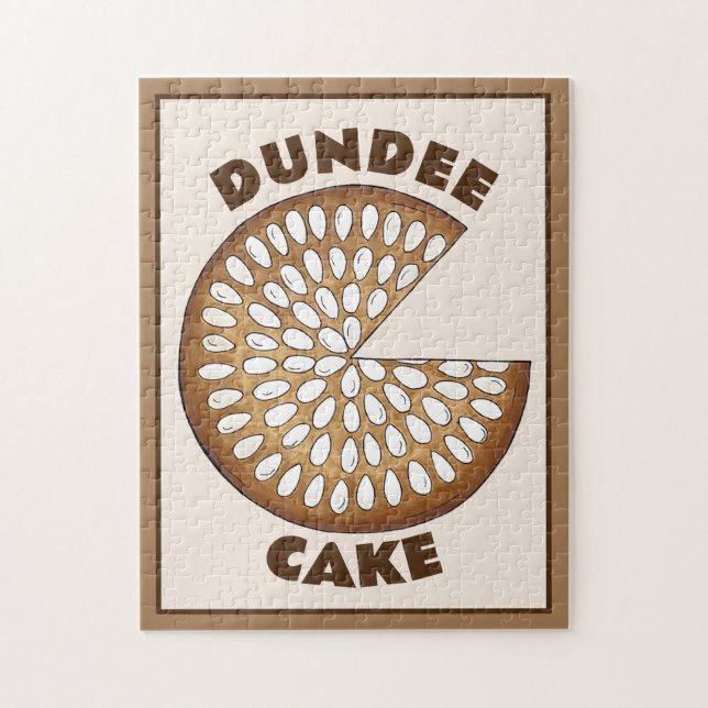 Dundee Cake Scotland Scottish Food Fruchtkuchen Puzzle (Vertikal)