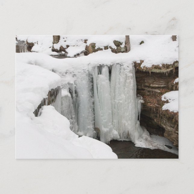 Dundee Falls in Winter, Ohio Postkarte (Vorderseite)