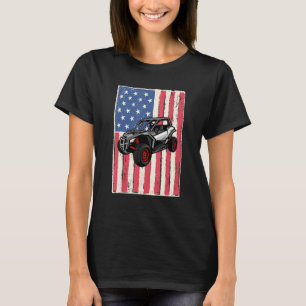 Düne-Buggy für Männer unter amerikanischer Flagge T-Shirt