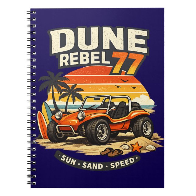 Dune Rebel 77 Beach Buggy Spiralblock Notizblock (Vorderseite)