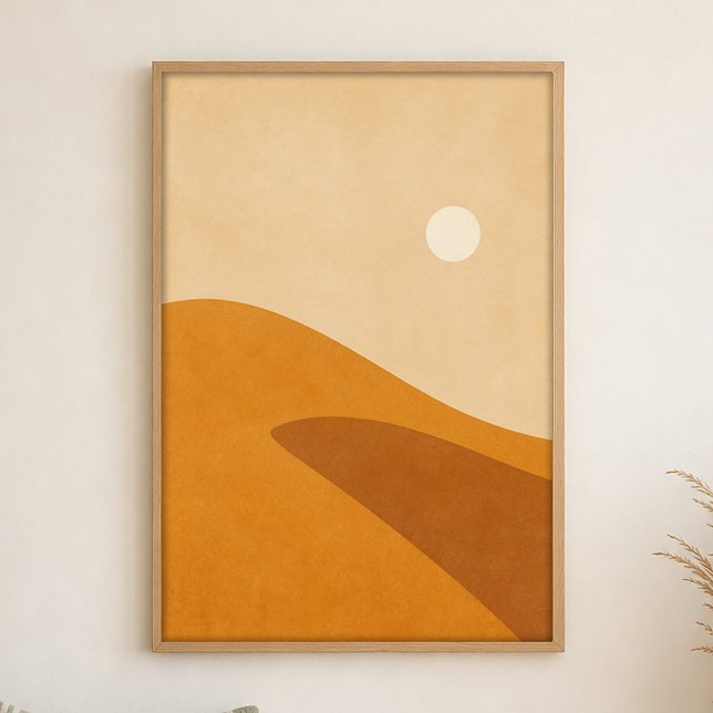 Dune Shadow Gouache Boho Art Poster (Shown framed for scale. Poster ships unframed; frames are an optional add-on.)