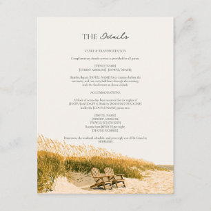 Dune Stühle Sea Oats Emerald Coast Hochzeitsdetail Begleitkarte