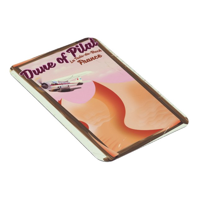 Düne von Pilat, Dunes Vintag Frankreich Reiseplaka Magnet (Rechte Seite)