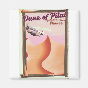 Düne von Pilat, Dunes Vintage Frankreich Reiseplak Magnet