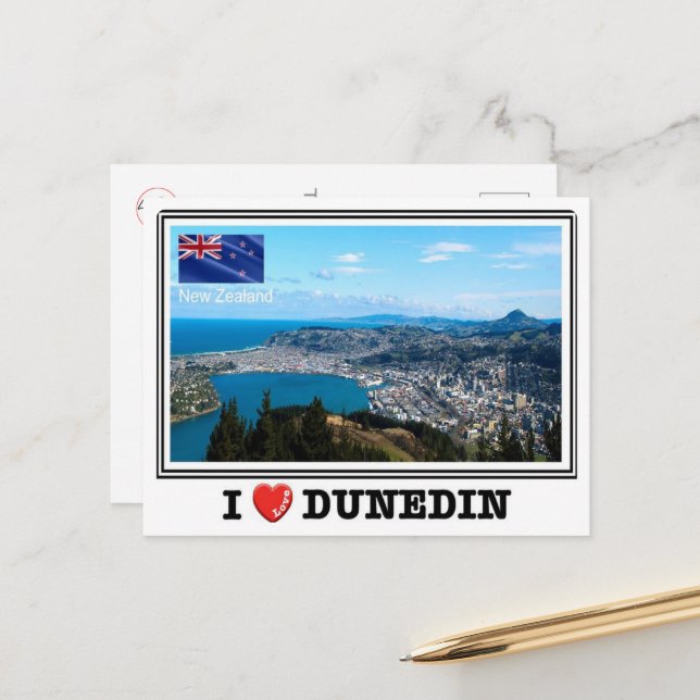 Dunedin - I Liebe - Neuseeland - Postkarte (Vorderseite/Rückseite Beispiel)