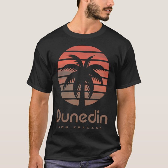 Dunedin New Zealand Travel Holiday Souvenir Beach T-Shirt (Vorderseite)