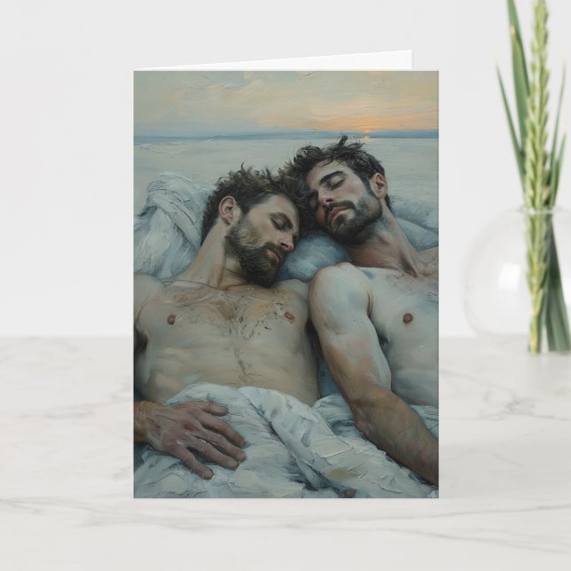 Dünen-Sonnenuntergangs-Umarmung Karte (Vorderseite)