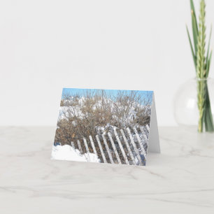 Dünen-Zaun an der Woodneck Strand-Anmerkungs-Karte Karte