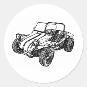 Dünenbuggy Runder Aufkleber