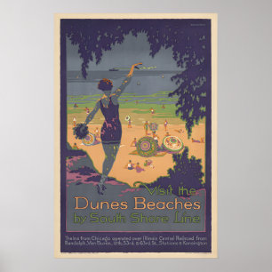Dünenstrände - Vintage-Reiseposter Poster