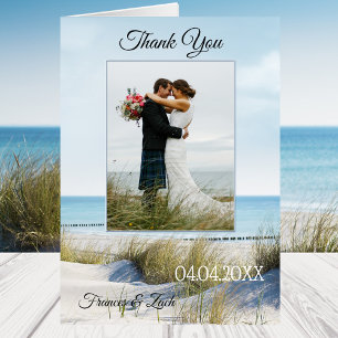 Dunes and Beach Wedding Foto Vielen Dank Note Card