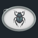 Dung Käfer Ovale Gürtelschnalle<br><div class="desc">Handgezeichnet Vektorgrafik des Dung-Käfers</div>