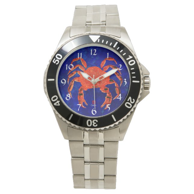 Dungeness Crab - Männerüberwachung aus Edelstahl Armbanduhr (Vorderseite)