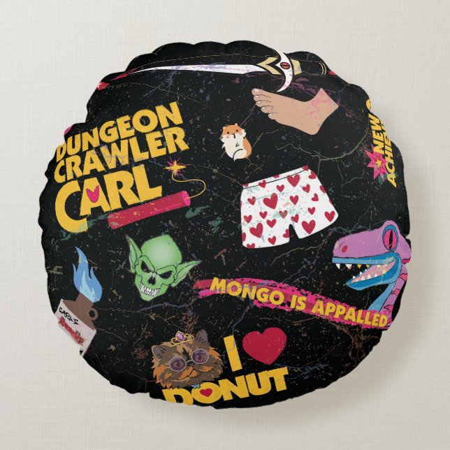 Dungeon Crawler Carl Kissen mit Collage (Vorderseite)