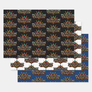 Dungeon Crawler Logo Sammlung 2 Geschenkpapier Set
