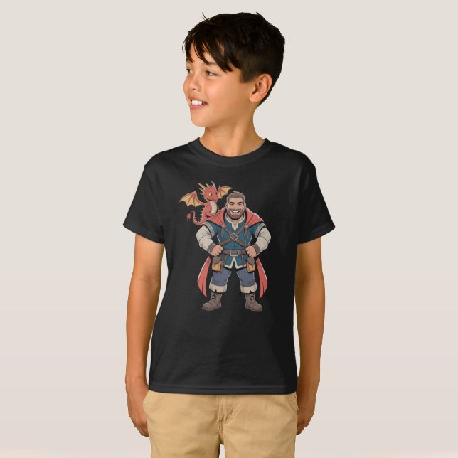 Dungeon Daddy mit Dragon Companion T-Shirt (Vorne ganz)