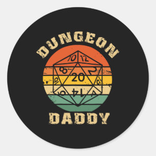 Dungeon Daddy Shirt für Vater Runder Aufkleber
