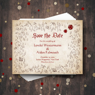 Dungeon-Karten-RPG-Spieler-Hochzeit Save The Date