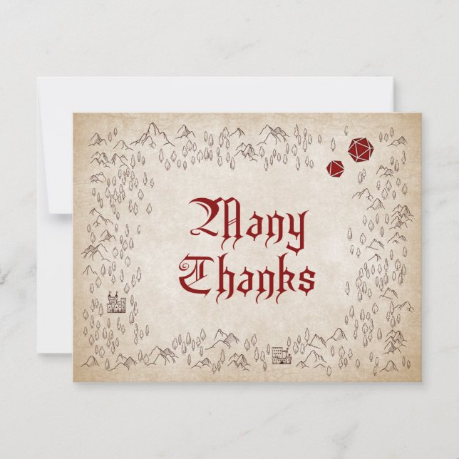 Dungeon Map RPG Gamer Wedding Dankeskarte (Vorderseite)