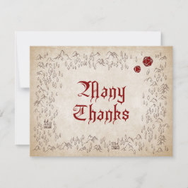 Dungeon Map RPG Gamer Wedding Dankeskarte