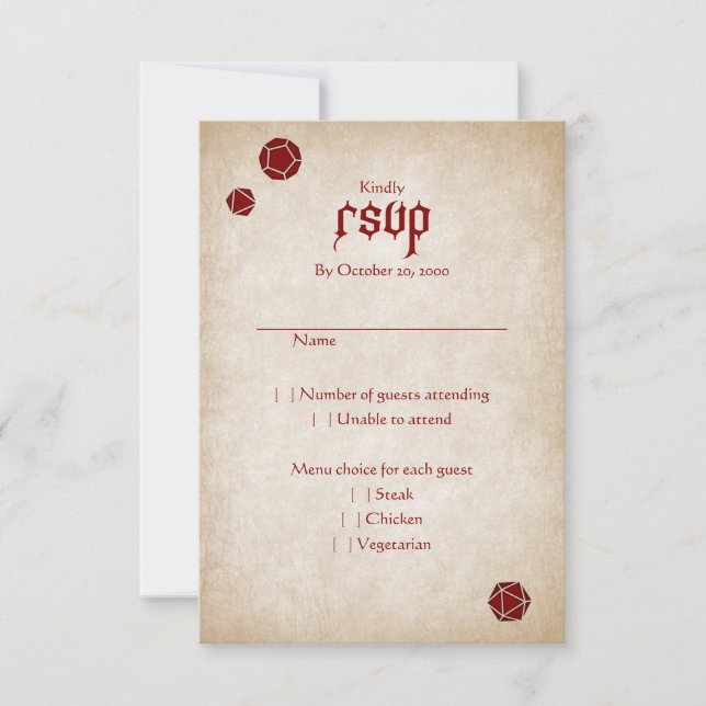 Dungeon Map RPG Gamer Wedding RSVP Karte (Vorderseite)