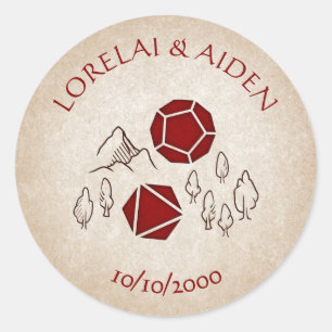 Dungeon Map RPG Gamer Wedding Runder Aufkleber