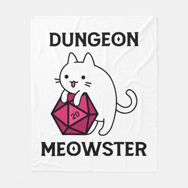 Dungeon Meowster Cat Funny Fleecedecke (Vorderseite)
