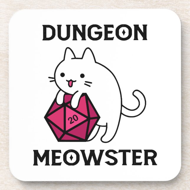 Dungeon Meowster Cat Funny Getränkeuntersetzer (Vorderseite)