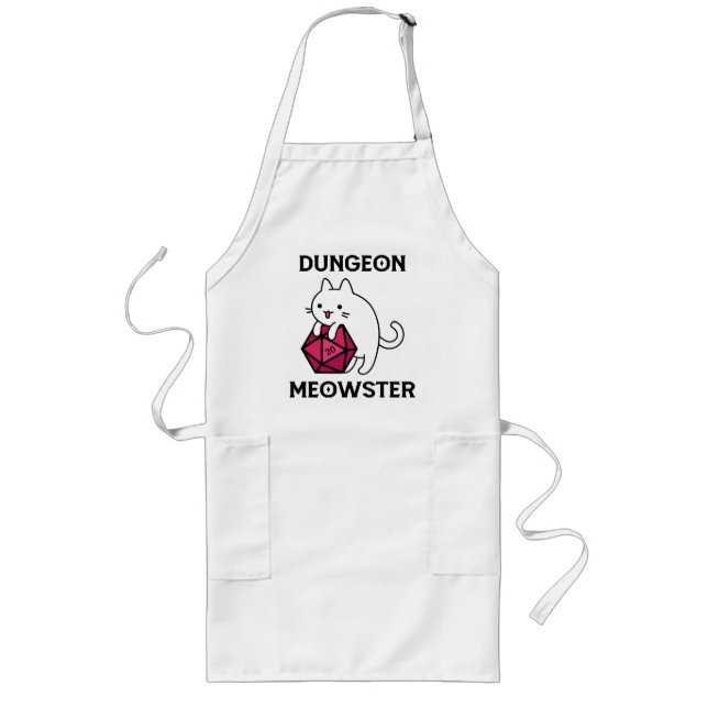 Dungeon Meowster Cat Funny Lange Schürze (Vorne)
