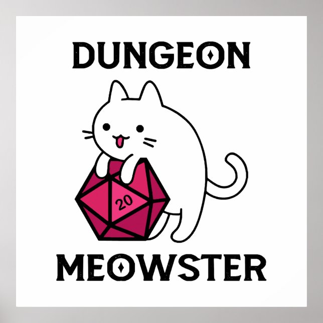 Dungeon Meowster Cat Funny Poster (Vorne)