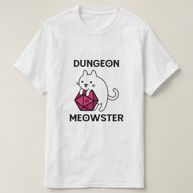 Dungeon Meowster Cat Funny T-Shirt (Design vorne)