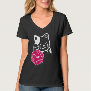 Dungeon Meowster D20 Dice Board Spielstift & Papie T-Shirt