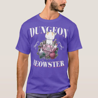 Dungeon Meowster Funny DnD Gamer Cat Lover D20 T-Shirt