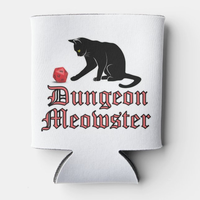 Dungeon Meowster Funny RPG Cat with Dice Dosenkühler (Vorderseite)