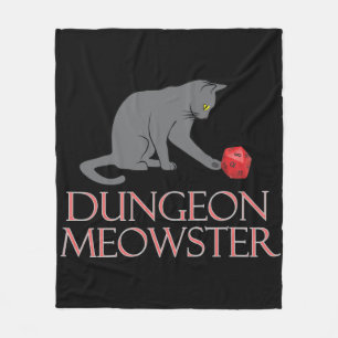 Dungeon Meowster Funny RPG Cat with Dice Fleecedecke