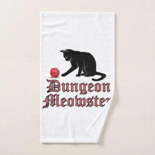 Dungeon Meowster Funny RPG Cat with Dice Handtuch