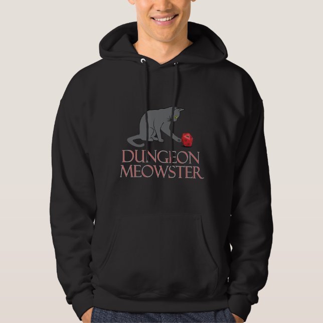 Dungeon Meowster Funny RPG Cat with Dice Hoodie (Vorderseite)