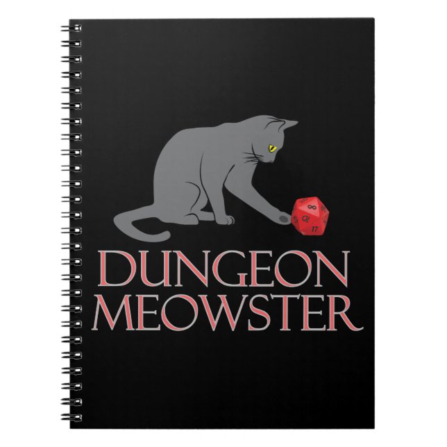 Dungeon Meowster Funny RPG Cat with Dice Notizblock (Vorderseite)