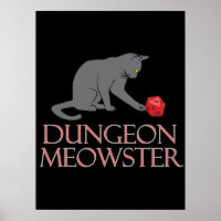 Dungeon Meowster Funny RPG Cat with Dice