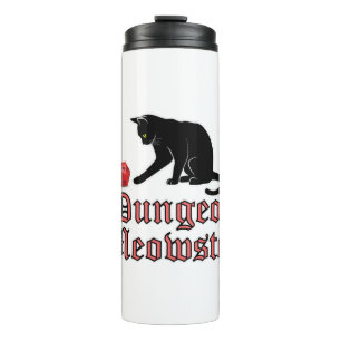 Dungeon Meowster Funny RPG Cat with Dice Thermosbecher