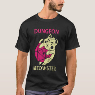 Dungeon Meowster Gamer Geek Cat Introvert T-Shirt