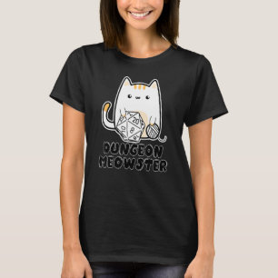 Dungeon Meowster Niedlich Cat D20 Dice BoardGame N T-Shirt