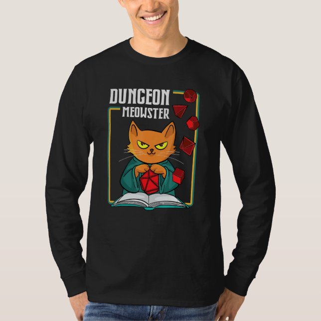 Dungeon Meowster Rpg Tabletop Gaming Dm Role Playa T-Shirt (Vorderseite)