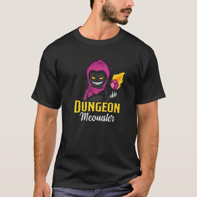 Dungeon Meowster RPG Tischrollenspiel Katze DM Wür T-Shirt (Vorderseite)