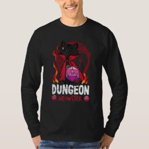 Dungeon Meowster Tabletop Gamer Nerd Cat T-Shirt