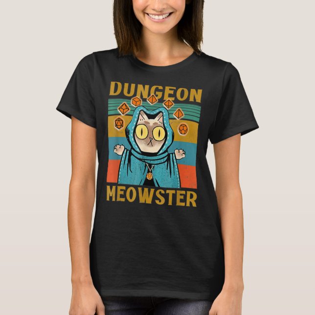 Dungeon Warriors Meowster RPG Tabletop Gaming DM R T-Shirt (Vorderseite)