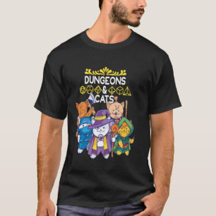 Dungeons and Cats Rpg D20 Fantasy Rollenspiel T-Shirt